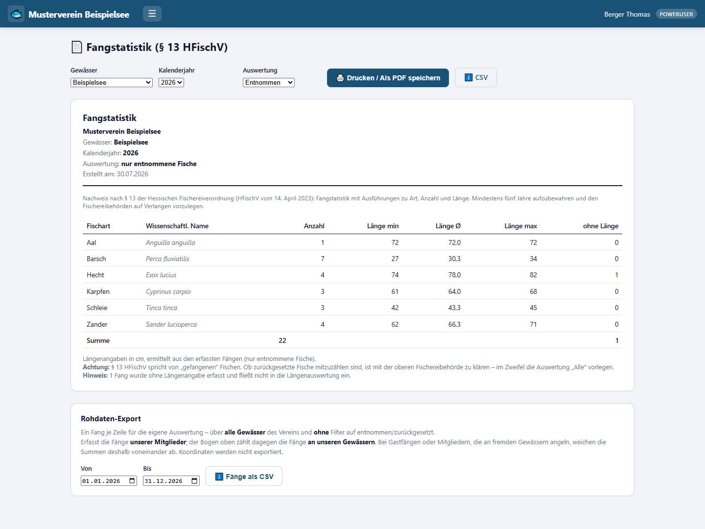 FishZone – Fangstatistik für die Behörde