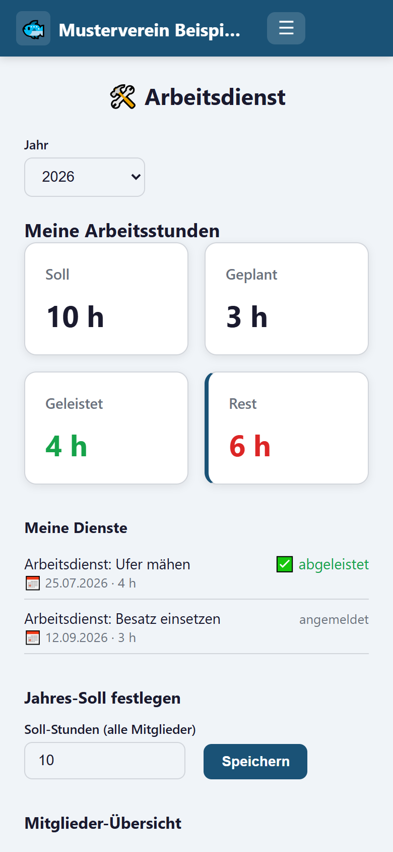 FishZone auf dem Handy – Arbeitsdienst