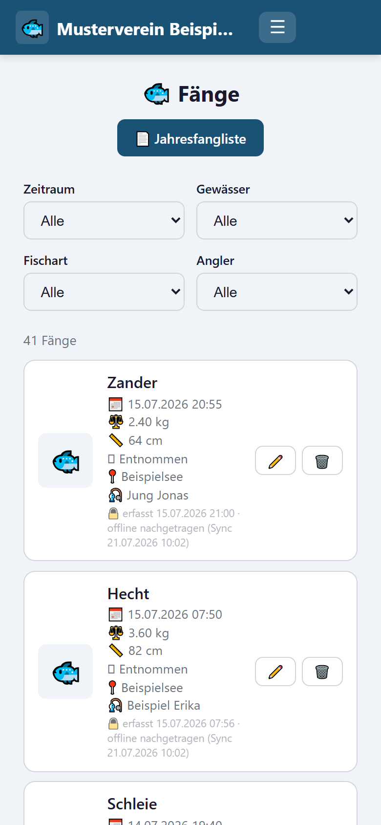 FishZone auf dem Handy – Meine Fänge