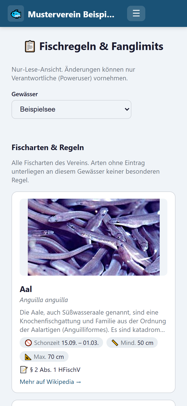 FishZone auf dem Handy – Regeln nachschlagen